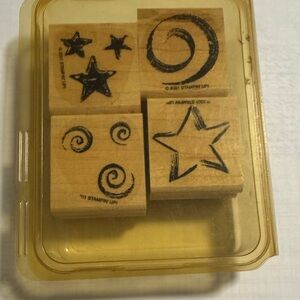 Stampin' Up! Wooden Stamps with Star and Swirl Patterns